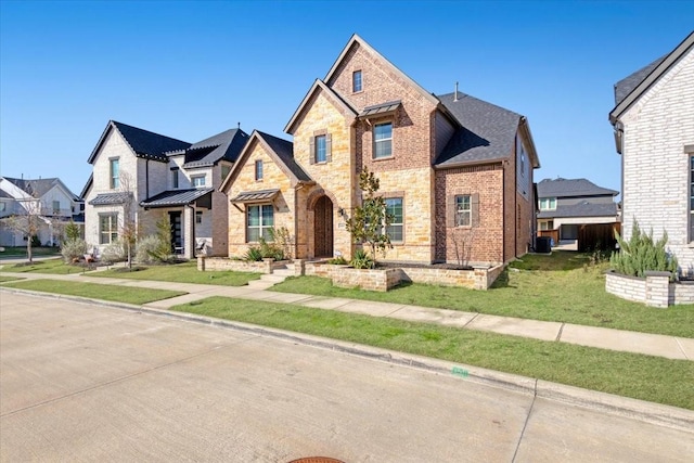 view of front facade with a front lawn