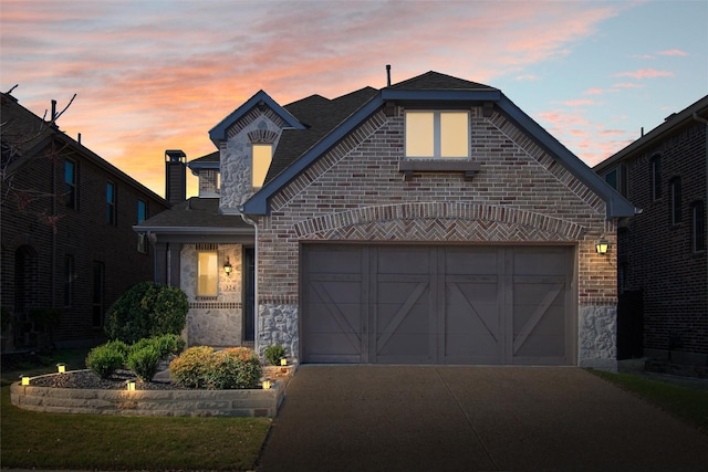 front facade featuring a garage