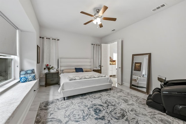 bedroom with ceiling fan