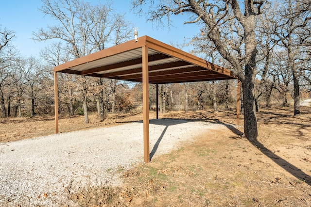 view of yard with a carport