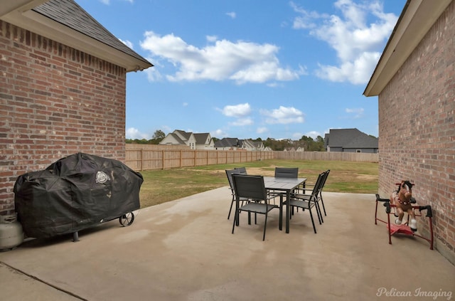 view of patio featuring area for grilling