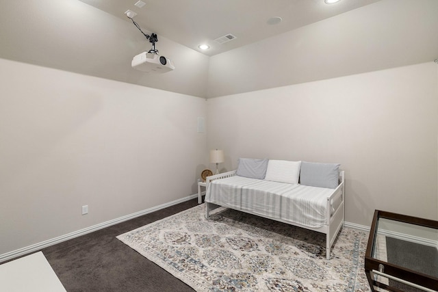 living area with carpet floors