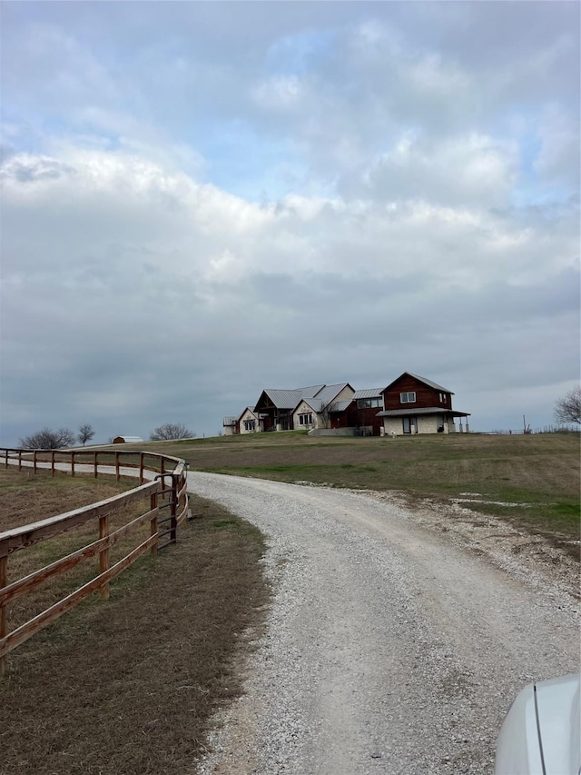 view of road featuring a rural view