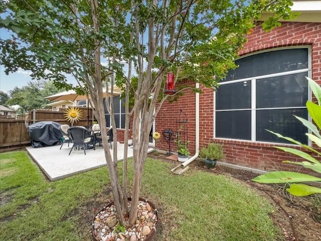 view of yard with a patio area