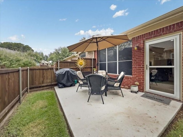 view of patio featuring grilling area