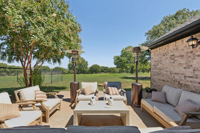 view of patio / terrace featuring an outdoor hangout area