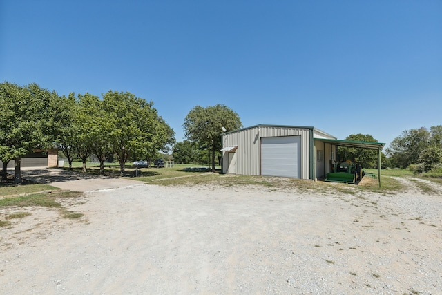 view of garage