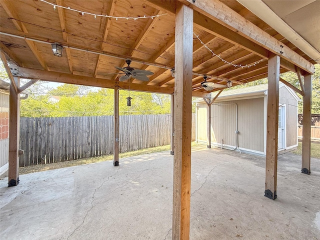 view of patio / terrace with ceiling fan