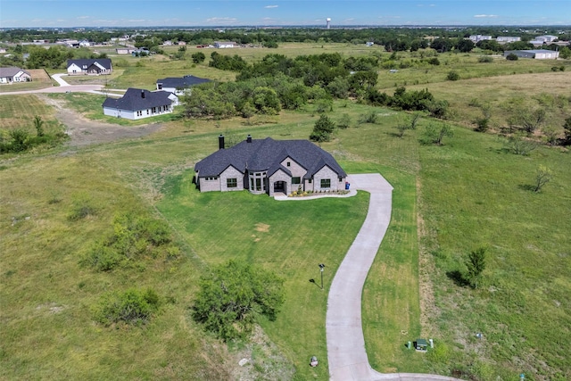 aerial view with a rural view