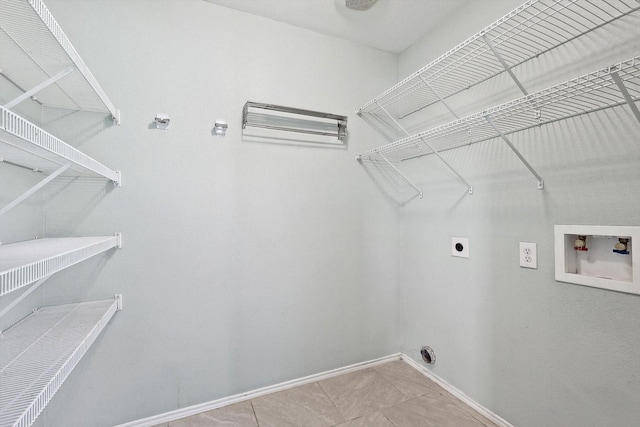 laundry area featuring hookup for an electric dryer and washer hookup