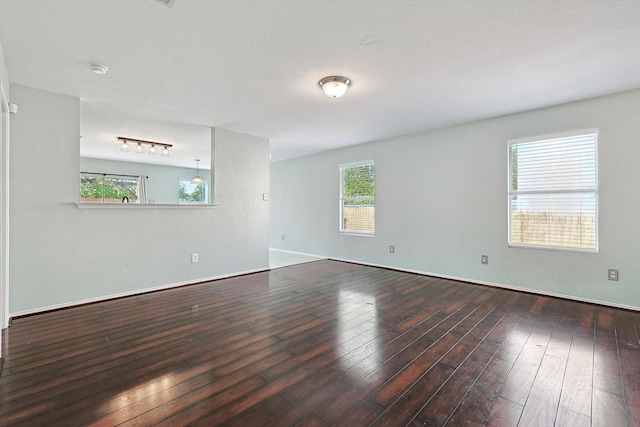 spare room with hardwood / wood-style floors and a healthy amount of sunlight