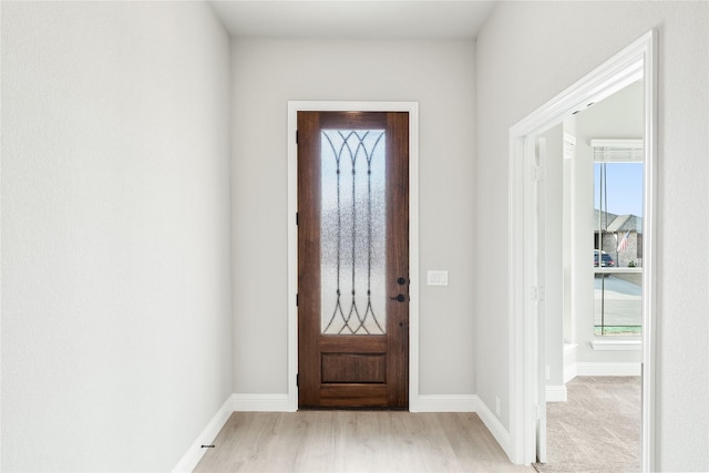 entrance foyer with light hardwood / wood-style flooring