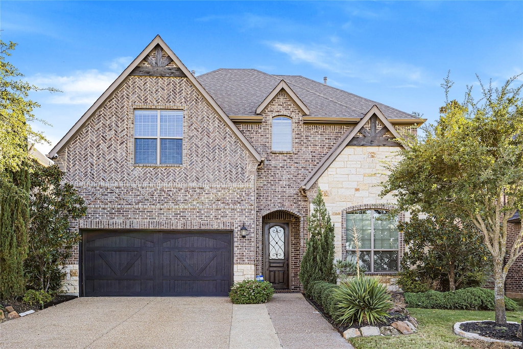 view of front of house with a garage