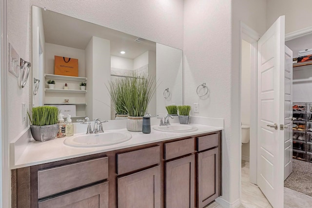 bathroom with toilet and vanity