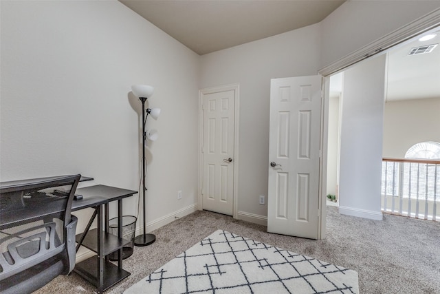 office area with light carpet