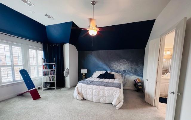 bedroom featuring carpet