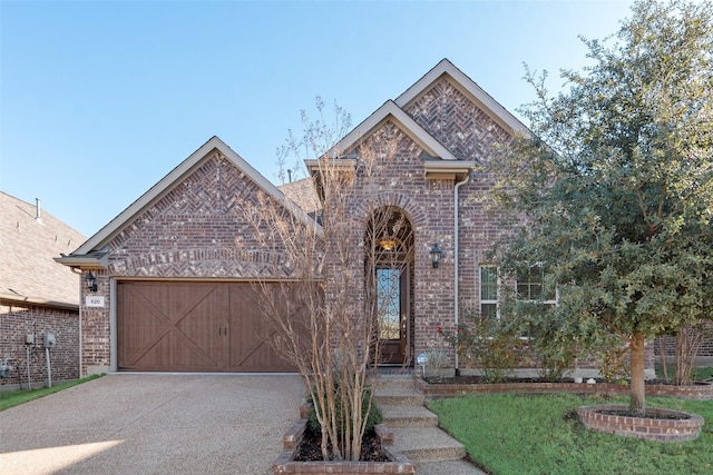 view of front of house with a garage