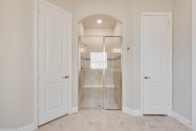 bathroom with walk in shower