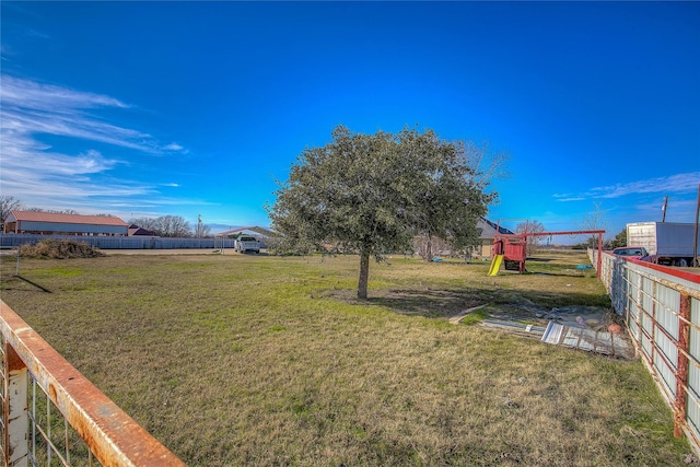 view of yard featuring a playground