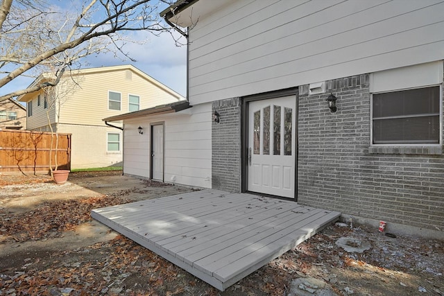 exterior space featuring a wooden deck