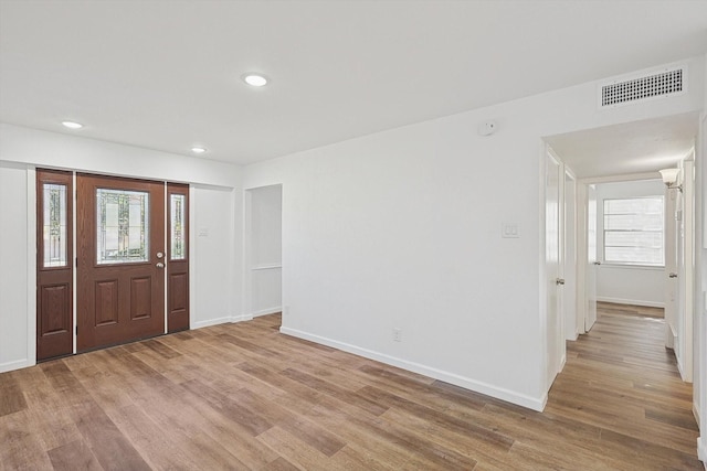 entryway with light wood-type flooring