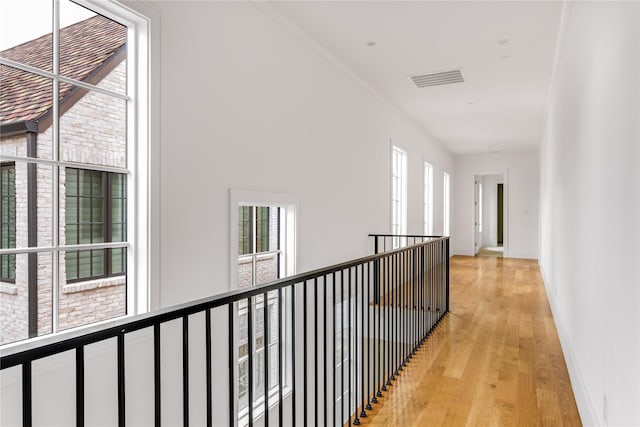 hall featuring light hardwood / wood-style floors