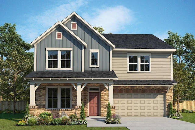 craftsman house featuring a garage