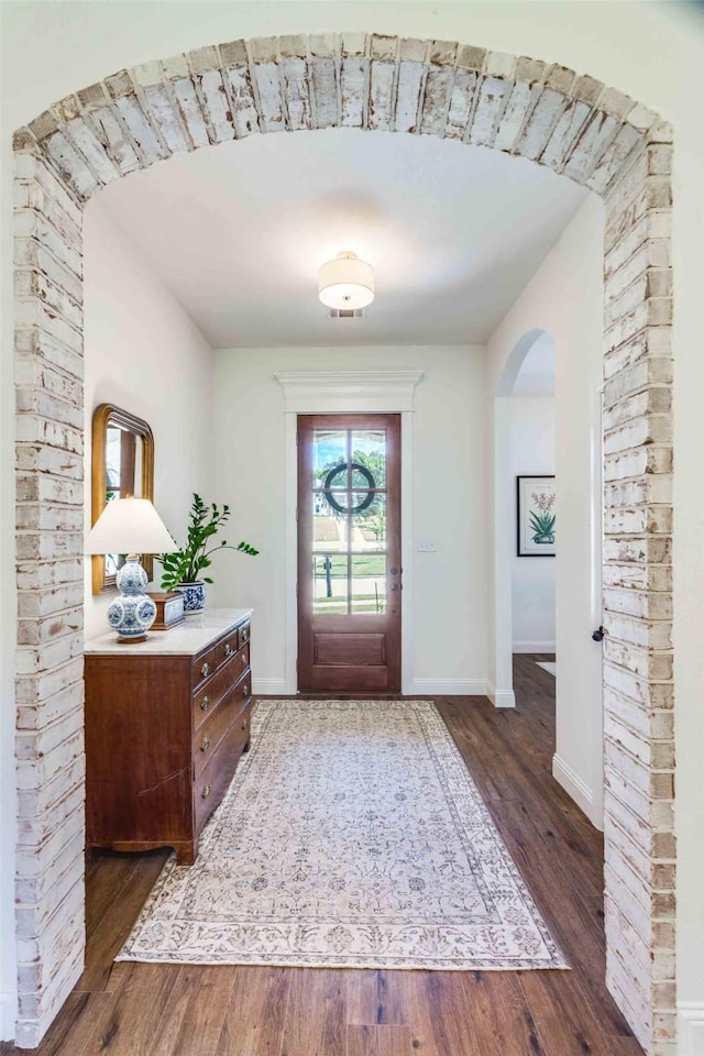 entryway featuring dark hardwood / wood-style floors