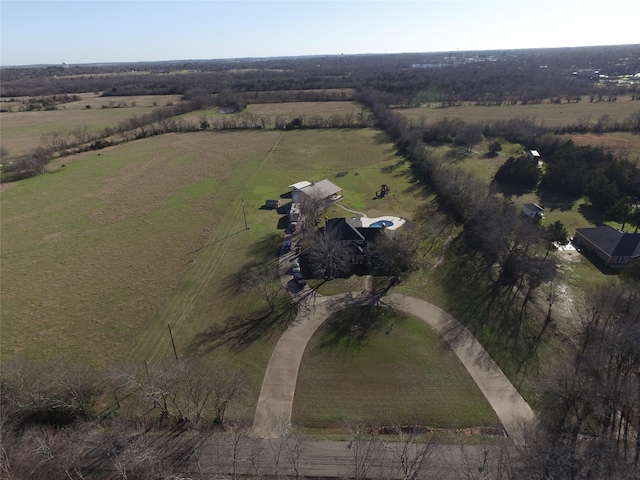 drone / aerial view with a rural view