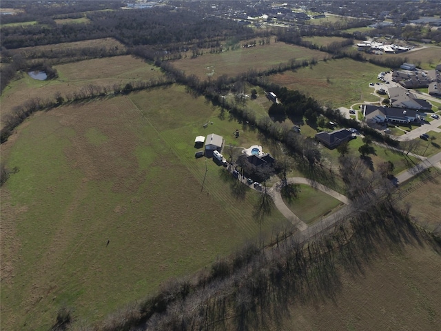 aerial view with a rural view