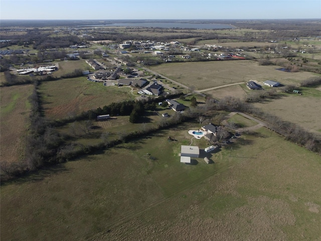 aerial view featuring a rural view