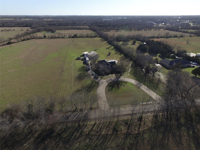 aerial view with a rural view