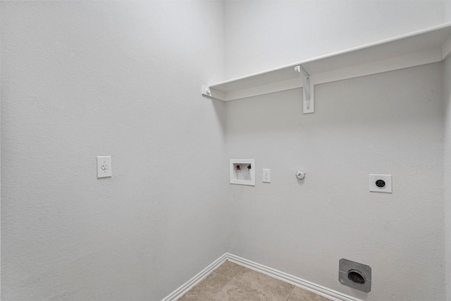 laundry area featuring gas dryer hookup, washer hookup, and hookup for an electric dryer