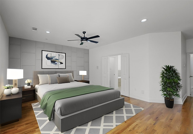 bedroom featuring light wood-type flooring