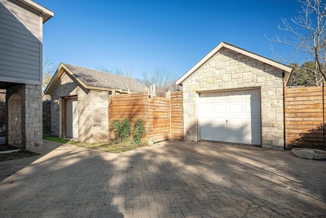 view of garage