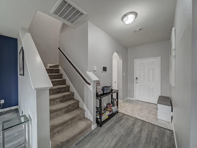 entrance foyer with hardwood / wood-style flooring