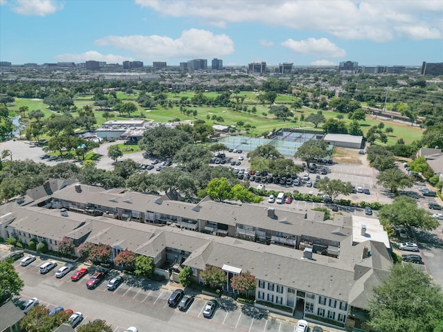 drone / aerial view with a view of city