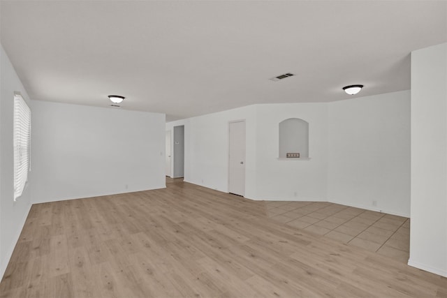 empty room featuring light wood-type flooring