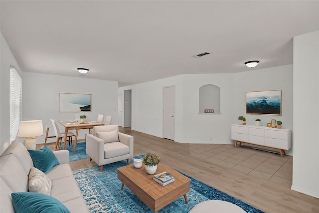 living room featuring hardwood / wood-style floors