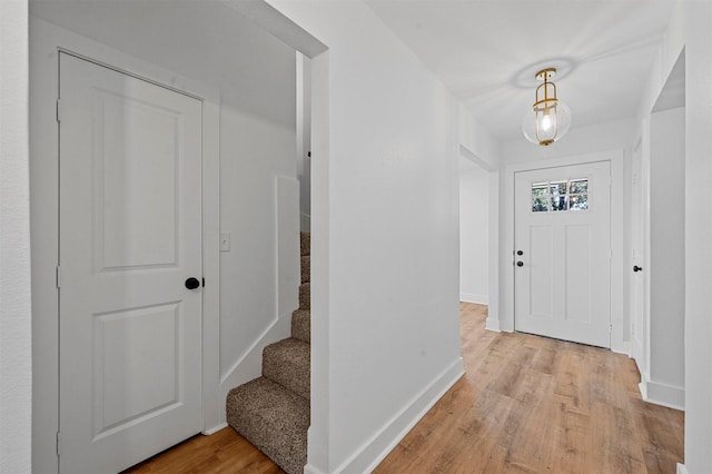 entryway featuring light hardwood / wood-style flooring