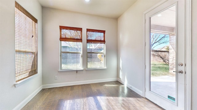 interior space featuring dark hardwood / wood-style flooring