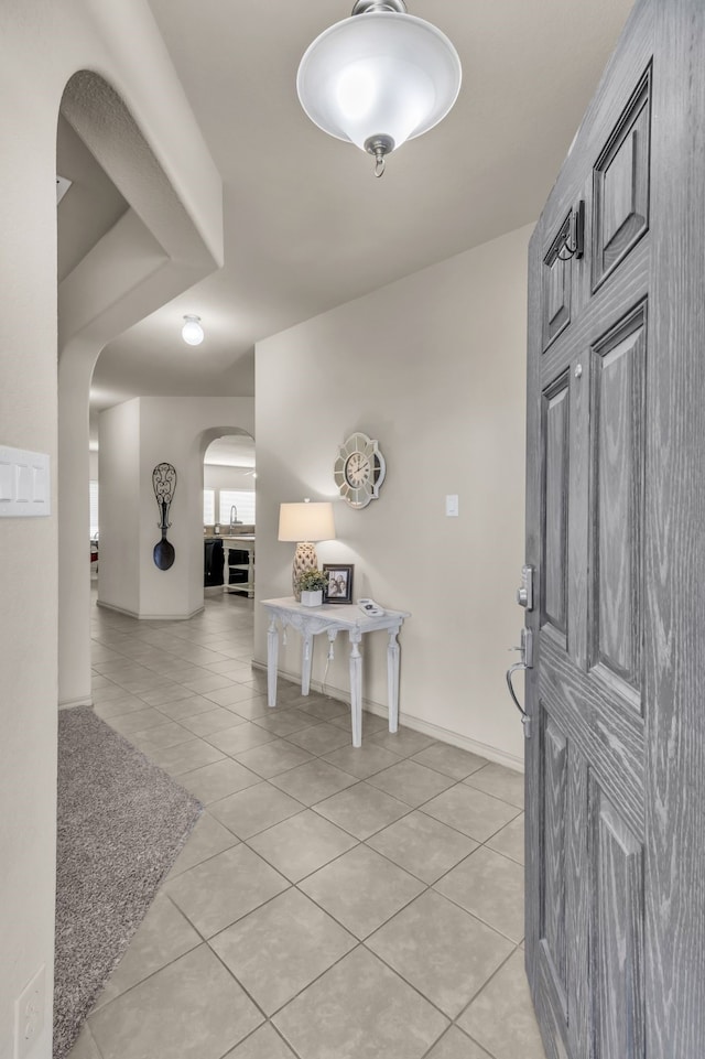 view of tiled entrance foyer