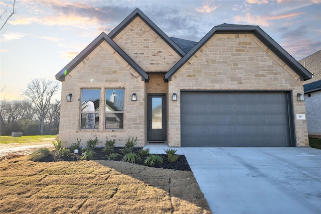 view of front of house with a garage