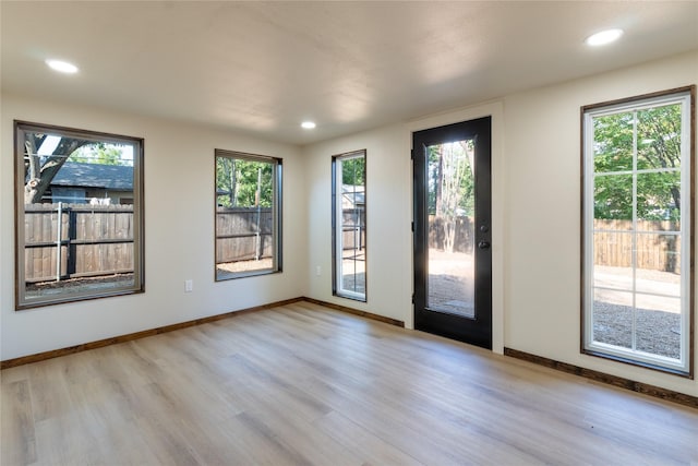 entryway with light hardwood / wood-style floors and a wealth of natural light