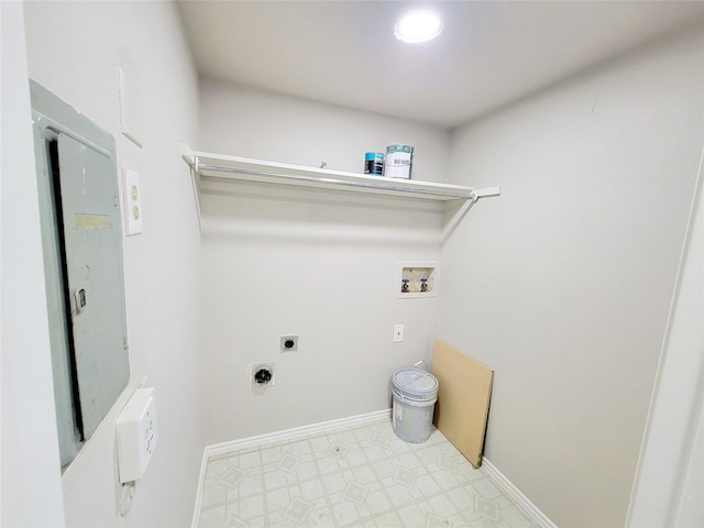 laundry room with washer hookup and electric dryer hookup