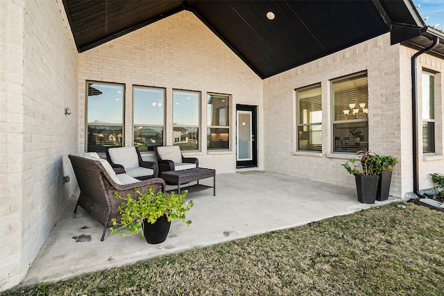 view of patio / terrace featuring an outdoor living space