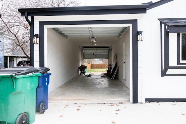 view of garage