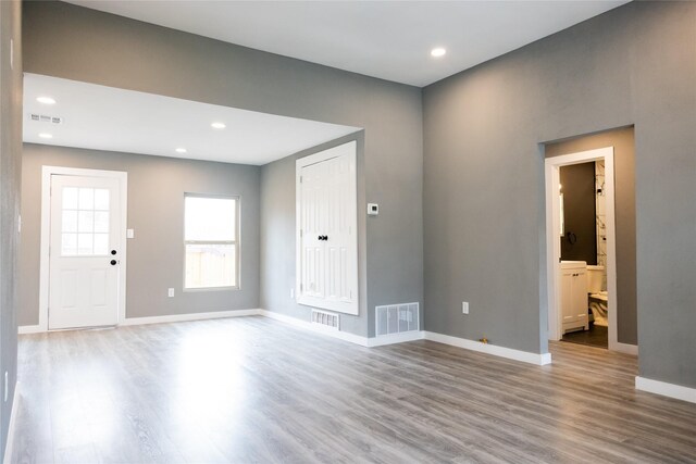 foyer with light hardwood / wood-style flooring