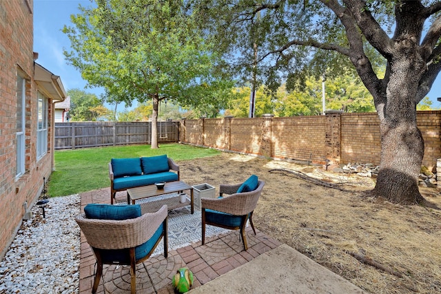 view of patio / terrace with an outdoor living space