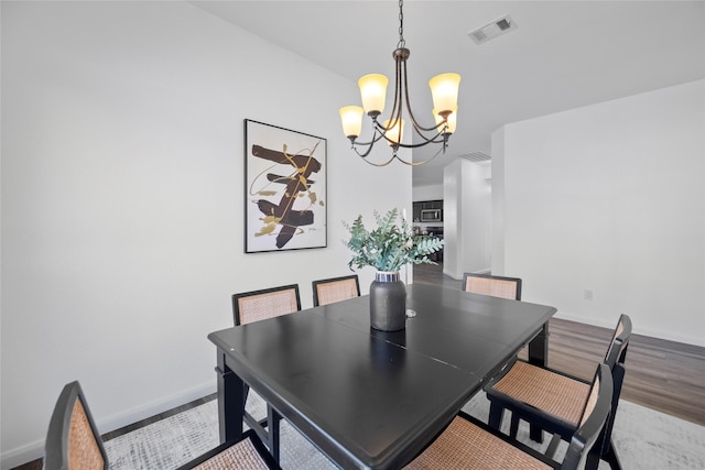 dining room featuring an inviting chandelier